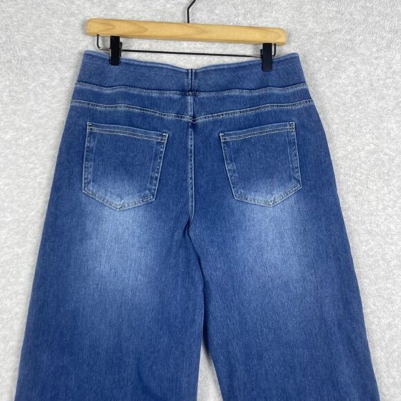 Halara Pull On Wide Leg Jeans Womens Size L Minimalist Lounge Comfy Normcore - Picture 4 of 12